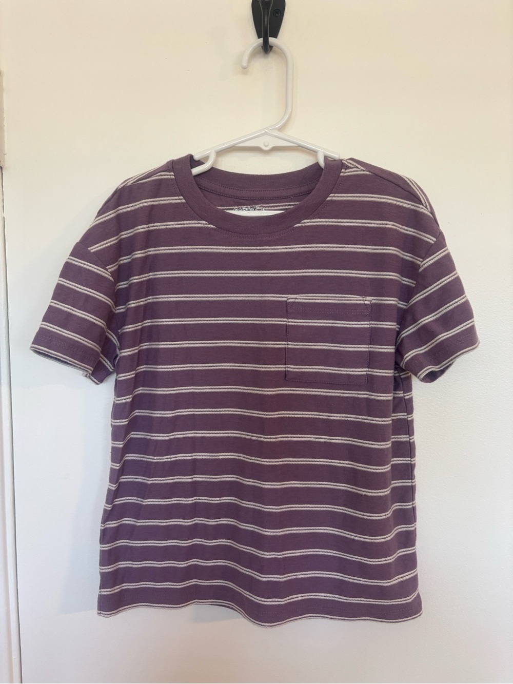 Cat & Jack Purple Striped Pocket Tee